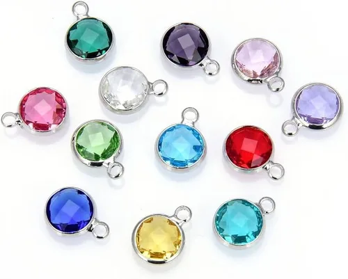 Miniatura 2 de Adabele Colgante de piedra natal de plata de grado A, 0.236 in, pequeño, 0.315 in y 0.394 in para aretes personalizados, pulseras, collares