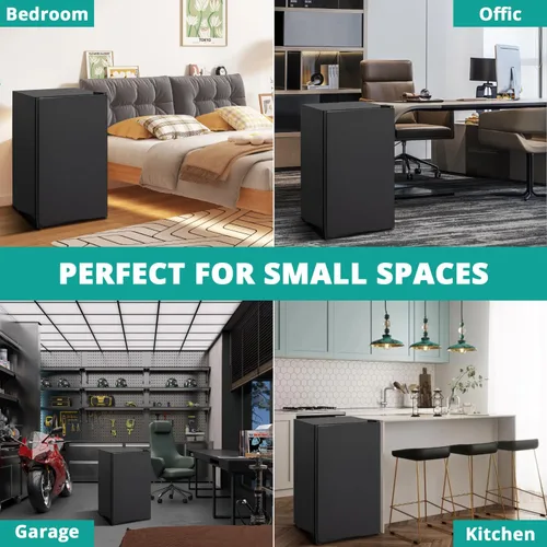 Miniatura 6 de SMETA Mini refrigerador de 3.2 pies cúbicos, refrigerador pequeño de una sola puerta para dormitorio, oficina, dormitorio, apartamento, refrigerador