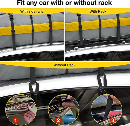 Miniatura 4 de WILDROAD Bolsa para Techo de Automóvil Portaequipajes de Carga para Techo, 21 Pies Cúbicos Impermeable Bolsa Portaequipajes de Carga para Techo