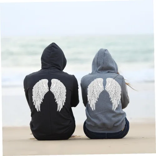 Miniatura 4 de Zerodeko Sequin Angel Wings Patch DIY Sewing Applique for Clothing Silver Embroidered Fabric Decoration Craft Supplies for Jackets Hats