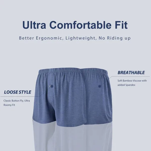 Miniatura 3 de BAMBOO COOL Men's Boxers Short Bamboo Viscose Boxer for Men Soft Comfortable Casual Breathable Underwear (3 Pack or 5 Pack)