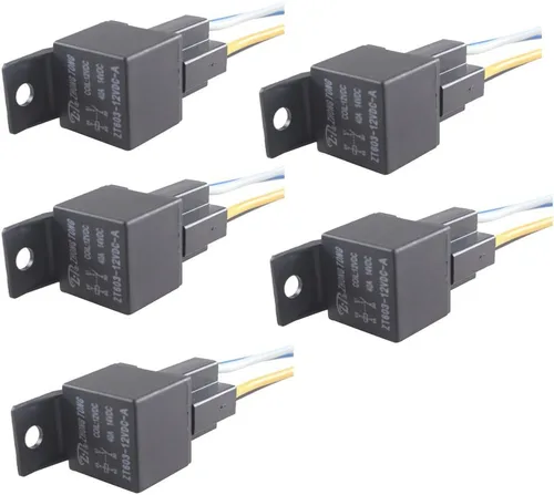 Miniatura 12 de Cable conector para relé de auto, de E Support, 12 V, 30 A, 40A, 60A, 80A SPST, SPDT 4 pines, 5 unidades 30A 4Pin SPST