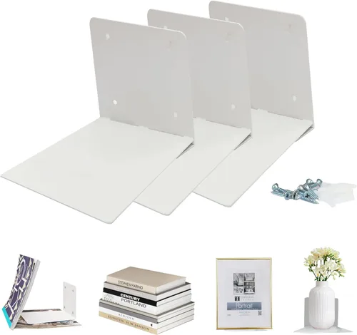 STORAGE MANIAC Estantes flotantes para colgar en la pared, estantes flotantes invisibles de acero resistente, estantes colgantes para dormitorio,
