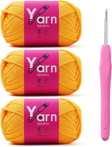 Miniatura 12 de Hilo de Crochet con Hilo de Algodón para Crochet – Hilos de Crochet Tejido para Principiantes con Puntadas Fáciles de Ver – Hilo para Crochet