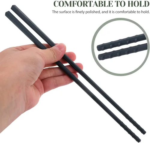 Miniatura 6 de SHOWERORO 4 pares de palillos de silicona con núcleo de acero de 9.44 pulgadas, resistentes al calor, antiadherentes, reutilizables, para el hogar