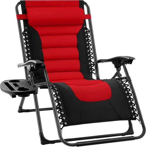 Miniatura 36 de Best Choice Products Silla acolchada de gravedad cero de gran tamaño, reclinable plegable para patio al aire libre, tumbona antigravedad XL