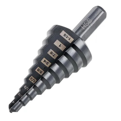 HSS 1/4-1-1/8 Pulgadas de alta velocidad brocas de acero paso de broca de doble hélice para perforación de agujeros en hierro, cobre, aluminio,