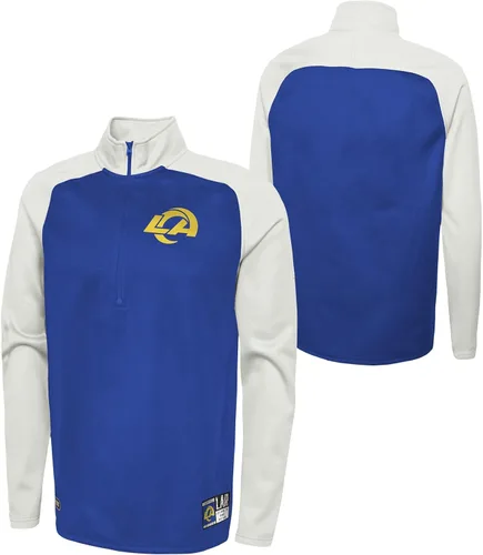 Miniatura 12 de New Era NFL Football Oline - Camiseta de manga larga con media cremallera para hombre