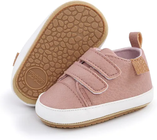 Zapatos de bebé para niño y niña, zapatillas de deporte antideslizantes de piel sintética unisex para bebés recién nacidos para primeros pasos