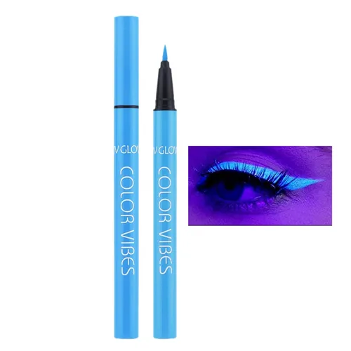 Delineador de ojos líquido de neón con brillo UV, delineador de ojos de color mate, delineador de ojos de neón colorido arcoíris, pigmentado,