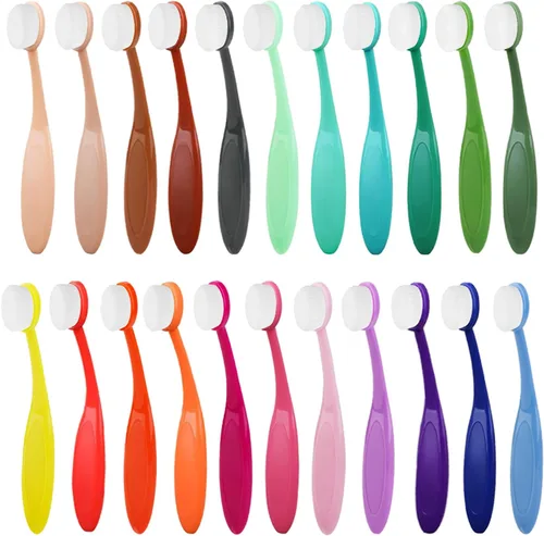 Miniatura 9 de Yoseng Paquete de 10 mini pinceles de mezcla de tinta, herramientas de mezcla de detalles pequeños de 0.5 pulgadas con asas de colores para hacer