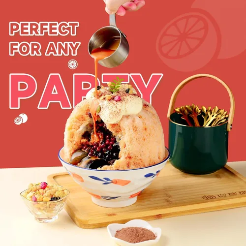 Miniatura 8 de Máquina de Hielo Raspado - Máquina de Conos de Nieve Equipada con Cuchilla de Acero Inoxidable, Botón de Ajuste para Regular Libremente el Grosor