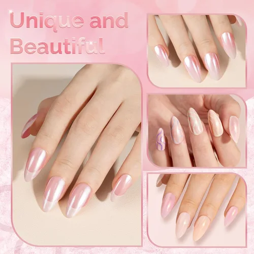Miniatura 3 de MelodySusie 16 piezas de polvo para uñas cromado para uñas de gel, pigmento de efecto espejo metálico elegante y fino brillo tecnológico