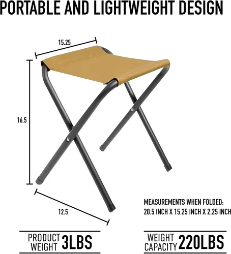 Miniatura 2 de Rothco Taburete de campamento plegable ligero – Silla de camping portátil y compacta – Ideal para pesca, caza, senderismo, viajes, barbacoa y otras