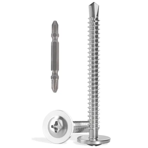Miniatura 39 de VGBUY 170 tornillos autoperforantes para metal, tornillos autorroscantes de chapa metálica de acero inoxidable 410 #10 x 3/4 pulgadas, tornillos