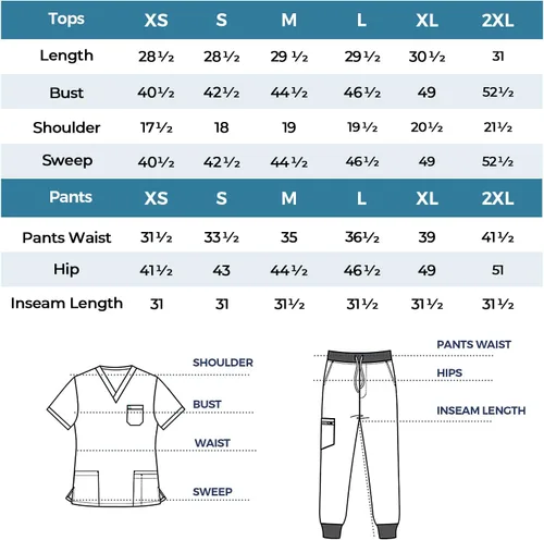 Miniatura 7 de COZYFIT Conjunto de ropa quirúrgica para hombre camiseta elástica con cuello en V y pantalón deportivo con 8 bolsillos, cintura de yoga, ropa
