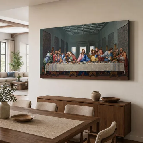 Miniatura 17 de TIMUBA Arte de pared de pesebre navideño, impresiones en lienzo de belén, imagen de póster cristiano de Jesús de noche estrellada, pintura