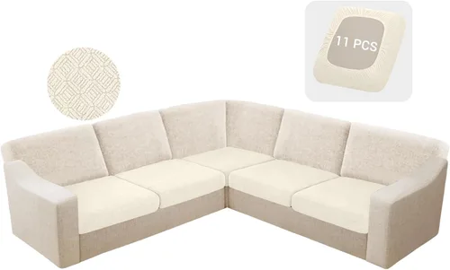 Miniatura 24 de HDCAXKJ - Fundas impermeables para cojín de sofá modular, fundas elásticas para cojín de sofá de esquina, fundas protectoras de muebles de jacquard
