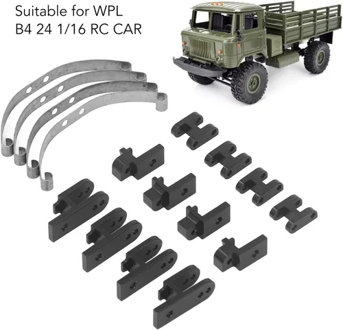 Miniatura 4 de Suspensión de ballesta a control remoto, resistente absorción de impactos para automóviles de carretera a escala 1/16, compatible con -13.1 ft