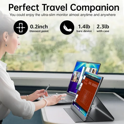Miniatura 4 de VisionOwl Monitor portátil de 15.6 pulgadas 1080P FHD 85% sRGB segunda pantalla, USB-C HDMI HDR FreeSync Monitor de viaje para laptop, MacBook, PC