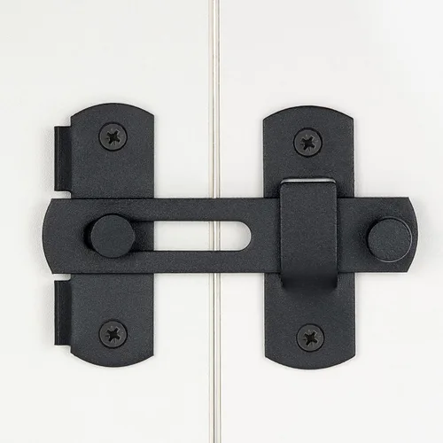 Miniatura 3 de INIRET Pestillos para Puerta de Granero, 3.93" x 2.75" Acero Inoxidable Negro Mate, Pestillo de Puerta de Granero con Bisagra