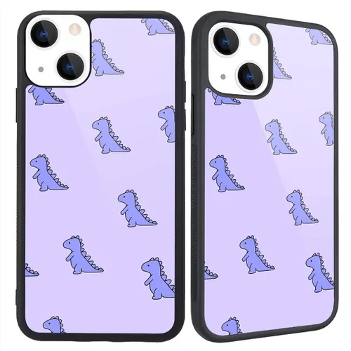 Miniatura 10 de Funda compatible con iPhone 13 para niños y mujeres, diseño divertido de cara, parte trasera dura con negro, divertido y lindo patrón de arte