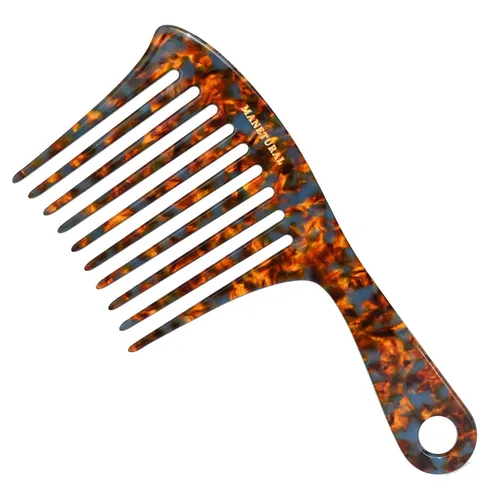 Miniatura 17 de D1 Peine de mango de dientes anchos para cabello rizado Eleva, conserva el rizo, suaviza el cabello. Peine de acetato (morado brillante)