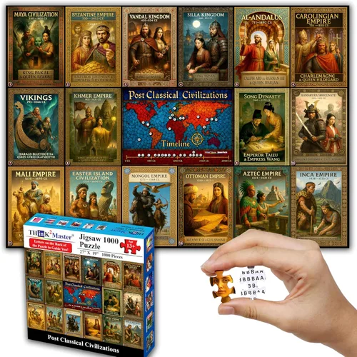Miniatura 22 de Think2Master Rompecabezas de historia mundial de las civilizaciones antiguas de 1000 piezas de gran formato para niños mayores de 13 años