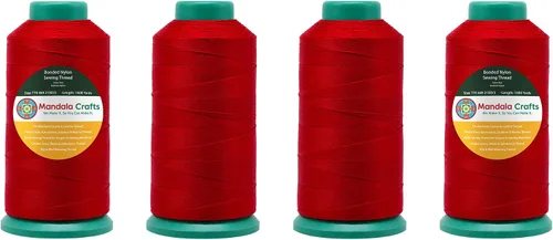 Miniatura 324 de Mandala Crafts - Hilo de nailon para coser cuero, tapicería, mezclilla y para trenzar el pelo; resistente, 1500 yardas, tamaño 69 T70 Marrón
