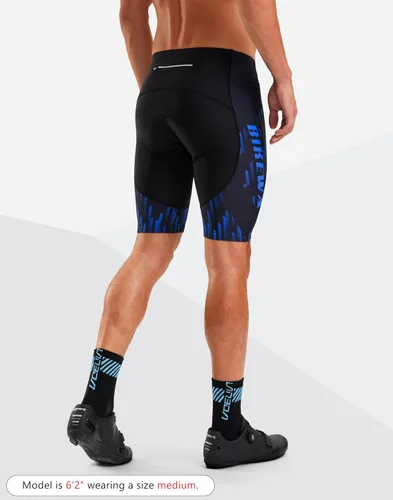 Miniatura 39 de Bikewa Pantalones cortos de ciclismo para hombre, con acolchado 4D, para ciclismo de carretera, con bolsillos con cremallera