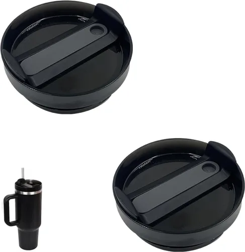 Miniatura 12 de Paquete de 2 tapas para vaso de 40 onzas compatibles con Stanley Quencher, cubiertas de vaso de acero inoxidable a prueba de derrames y resistentes