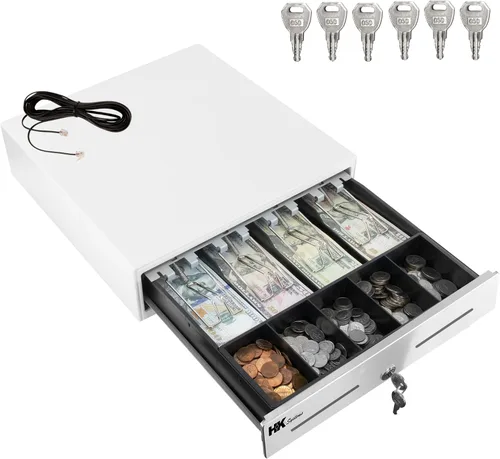 Miniatura 14 de HK SYSTEMS Cajón de efectivo negro resistente frontal de 16 pulgadas "acero inoxidable" con 5Bill/5Coin