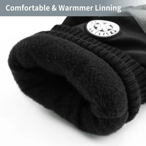 Miniatura 4 de DOFOWORK Guantes de esquí para hombre, guantes de invierno cálidos para hombres y mujeres, guantes impermeables para pantalla táctil, guantes
