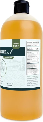 Miniatura 7 de Zatural Aceite de linaza prensado en frío – Aceite de semilla de lino líquido 100% puro sin OMG, vegano Omega-3 rico en ALA, perfecto