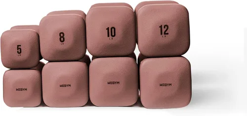 Miniatura 59 de WeGym SafeGrip Square Dumbbells with Anti Slip Handles, Aesthetic Free Weights for Home Workouts, Stable Design Prevents Rolling during Floor