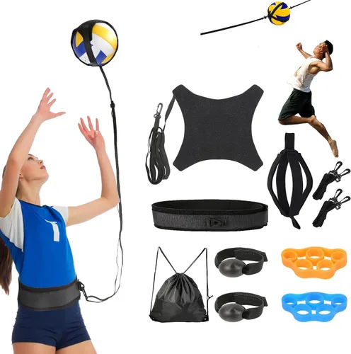 Miniatura 7 de Ayuda para equipo de entrenamiento de voleibol Davllin, kit premium de entrenador de rebote de voleibol, entrenador de práctica en solitario
