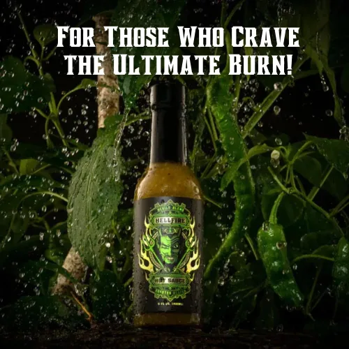 Miniatura 8 de Hellfire Hot Sauce Devil's Blend - Salsa Verde Gourmet picante picante de Carolina Reaper asada al fuego, presentada en el programa de televisión
