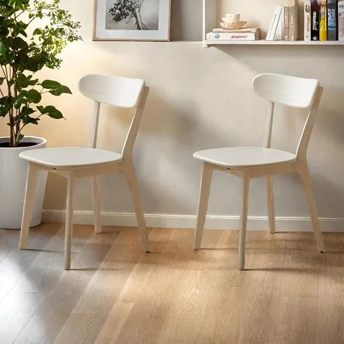Miniatura 12 de Sillas de cocina, 100% madera maciza de roble, silla moderna con respaldo curvo, sillas de cocina y comedor, silla moderna para sala de estar Negro