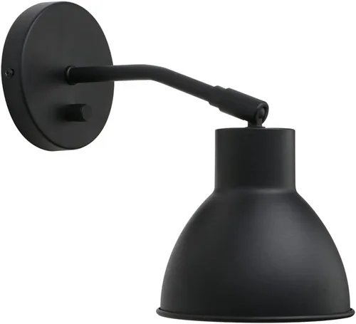 Yosoan Aplique de pared de cabecera para interiores, 1 luz industrial vintage con interruptor regulable, ajuste de 340 grados, lámpara de montaje en