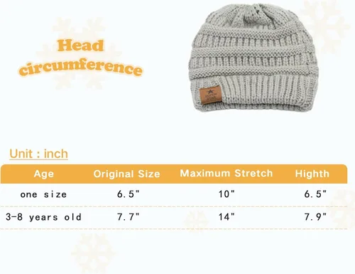 Miniatura 3 de Durio - Suave y cálido gorro tejido de punto para bebés Gorros de invierno para niños y niñas