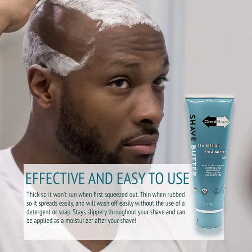 Miniatura 5 de OmniShaver Shave Butter - Crema de afeitar hidratante para hombres y mujeres Fórmula para piel sensible Tamaño de viaje 6 onzas Aloe, árbol