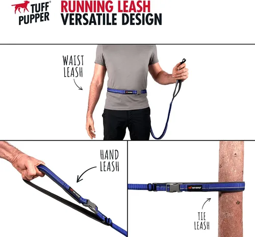 Miniatura 3 de Correa de perro Tuff Pupper con manos libres de longitud ajustable Ligera para correr, trotar, caminar Cinturón acolchado (61-127 cm) Se