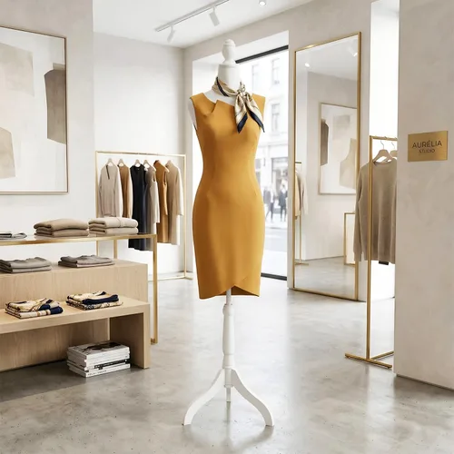 Miniatura 7 de Maniquí de maniquí femenino con soporte de trípode de madera, 50-63 pulgadas para mujer, altura del cuerpo ajustable para costura, ropa, joyería