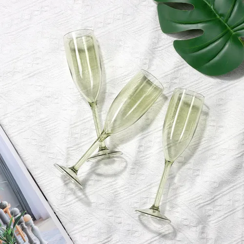 Miniatura 7 de XUWAIDSGN Copas de vino de plástico reutilizables de champán a granel, copas de champán vintage a granel, copas de bar de mimosa, copas de 5.4 onzas