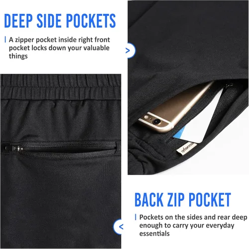 Miniatura 4 de maamgic Pantalones cortos de entrenamiento para hombre de 5 pulgadas, suaves, elásticos, para correr, gimnasio, atléticos, con bolsillos