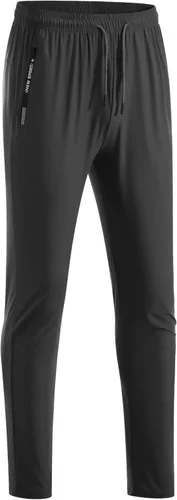 Oelise Pantalones deportivos para hombre con bolsillos con cremallera, pantalones rectos para hombre, pantalones deportivos para entrenamiento,