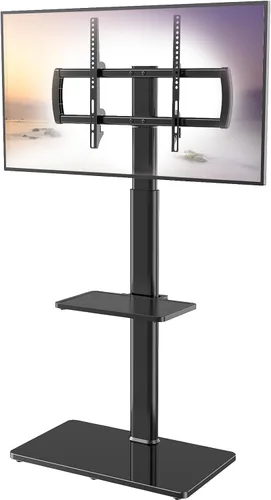 Miniatura 9 de Hemudu - Soporte de TV móvil para televisores de pantalla plana LCD LED de 23 a 60 pulgadas, carrito de TV con capacidad de hasta 77 libras, soporte