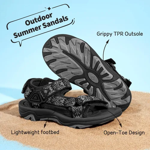Miniatura 4 de DREAM PAIRS Sandalias de verano para niños, ligeras y ajustables (para niños y niñas, grandes y pequeños).