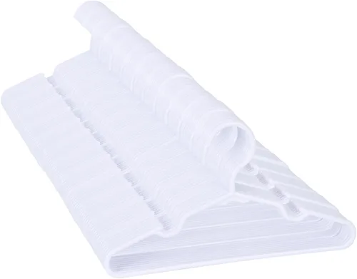 Miniatura 14 de Paquete de 60 perchas blancas para niños de 11.6 pulgadas, perchas para ropa de bebé para niños pequeños y niños, perchas de plástico duradero
