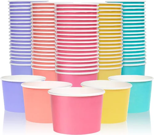 Miniatura 11 de MATICAN Vasos de papel para helado, paquete de 50 cuencos desechables de postre de 11 onzas para bebidas calientes y frías, 11 onzas, 5